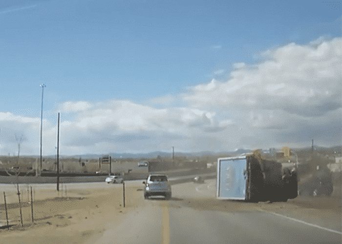 VIDEO: Box Truck Takes Terrifying Tumble