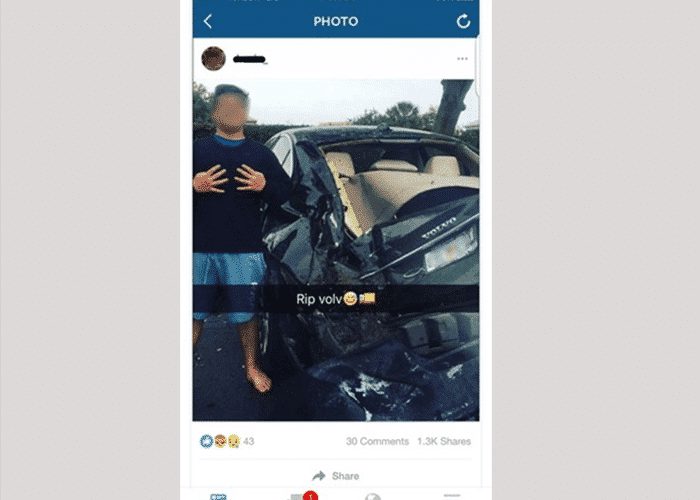 Social Media Post After Fatal Crash