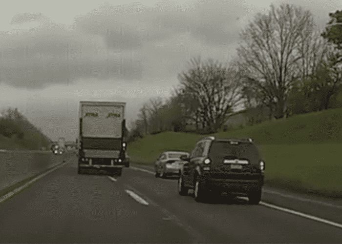 VIDEO: Motorists Won’t Let Trucker In To Make Exit, So He Does This