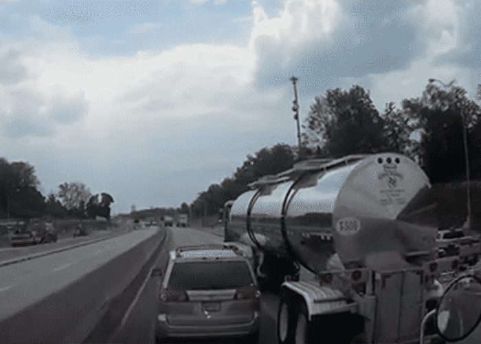 VIDEO: Tanker Demonstrates How Not To Merge Onto Highway