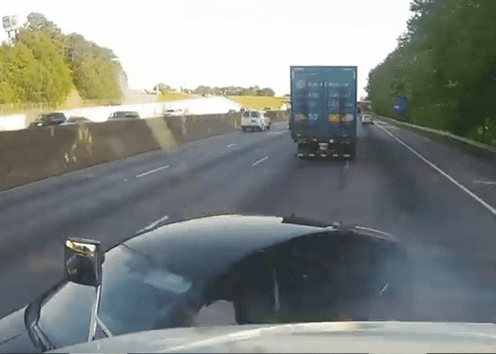 VIDEO: Truck Spins Out Car On Merge Ramp