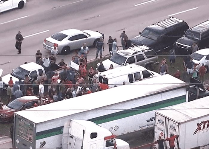 Florida Trucker Protest Shuts Down Traffic