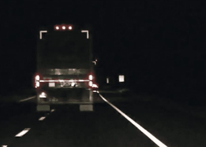 VIDEO: News Crew Films Swerving Truck