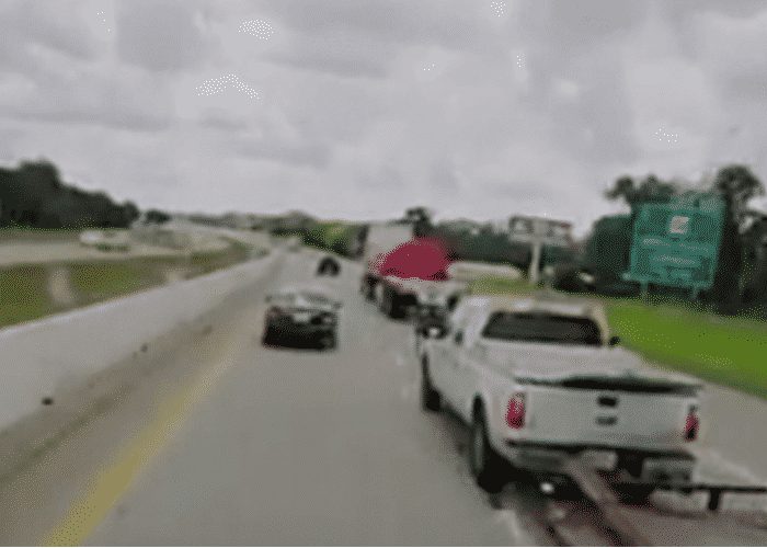 VIDEO: Pickup With Trailer Crashes Into Truck