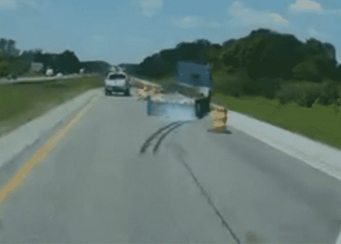 VIDEO: Semi Rear Ends Pickup In Construction Zone