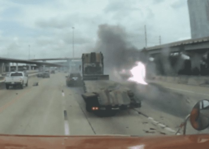 VIDEO: Stalled Car On I-45 Results In Brutal Truck Crash