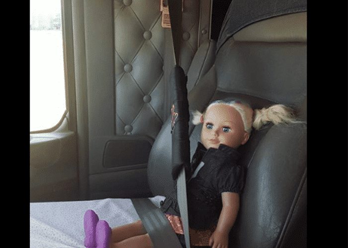 Trucker Dad Takes Daughter's Doll Out On The Road