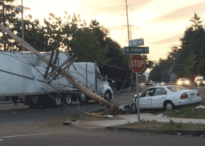 Power Poles Prove Problematic For Truckers In Gresham