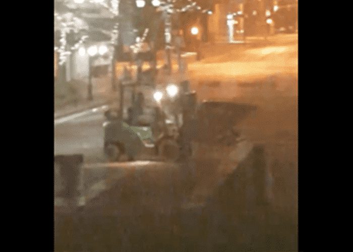 VIDEO: Forklift Driver Does Donuts In Downtown Indy