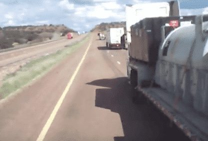 VIDEO: Truck Sideswiped By Semi Passing In Right Lane