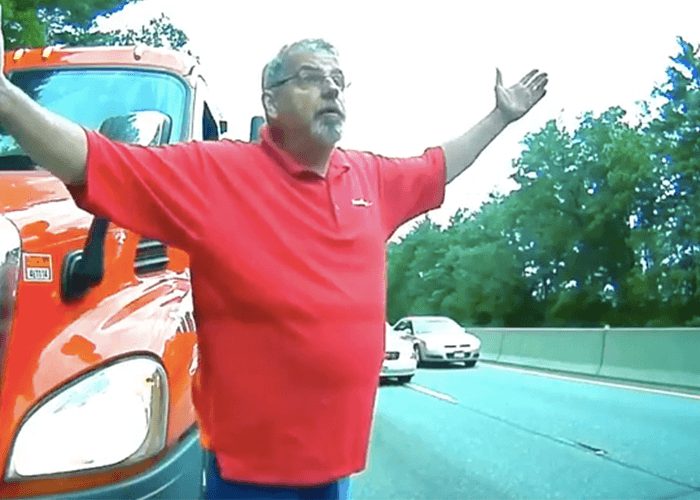 VIDEO: Close Call In Traffic Leads To Angry Out-Of-Truck Confrontation