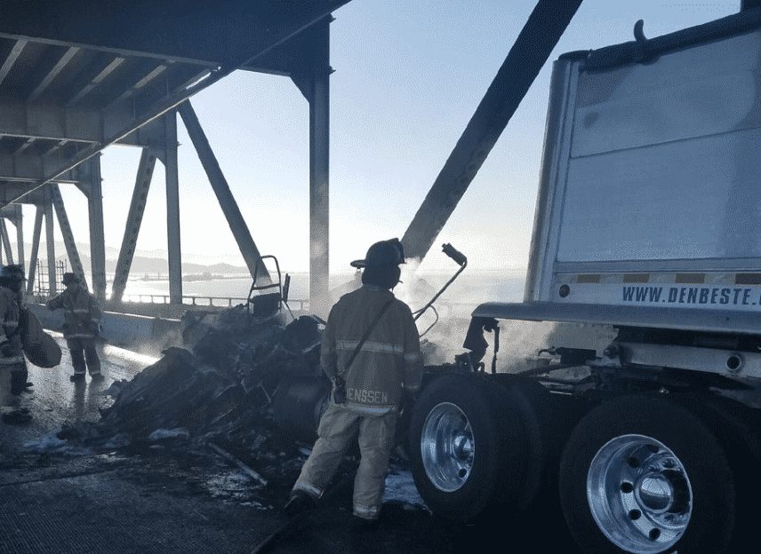 Eastbound Lanes Of Richmond-San Rafael Bridge Closed For Big Rig Fire