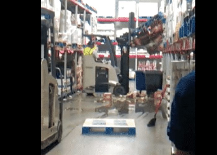 VIDEO: The Struggle Is Real For Forklift Driver