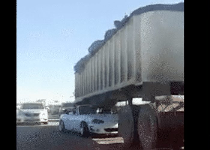 VIDEO: Miata Drives Under Semi