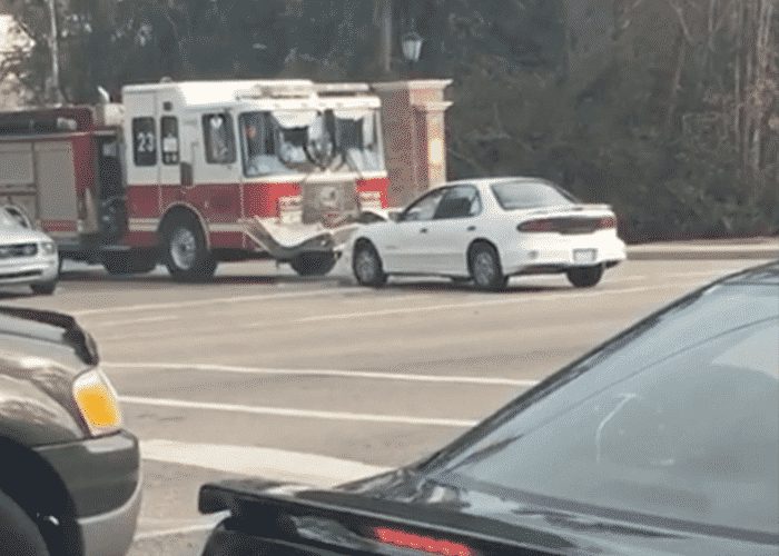 VIDEO: Woman Deliberately Rams Fire Truck