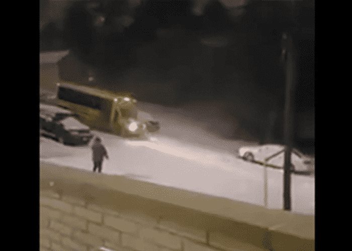 VIDEO: Bus Slides Down Icy Hill, Crashes Into Cars