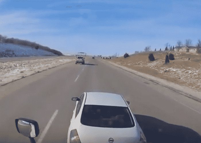 VIDEO: Car Cuts Off Semi Then Slows To A Crawl