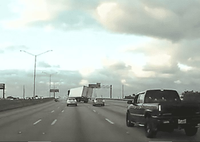 VIDEO: Out Of Control Camaro Almost Topples Truck