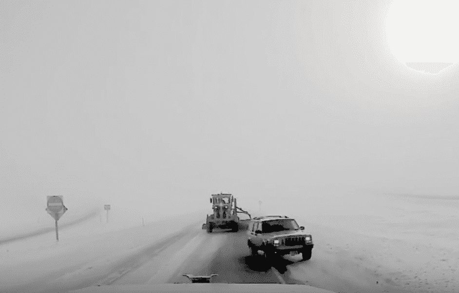 VIDEO: Car Does 360 Degree Spin Between Semi And Snowplow