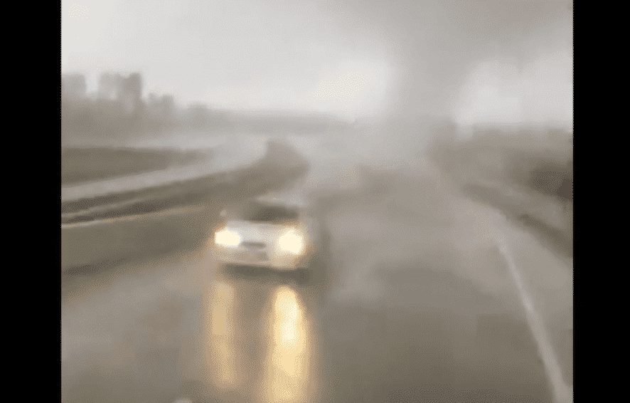 VIDEO: Close Call With Tiny Tornado On Texas Highway