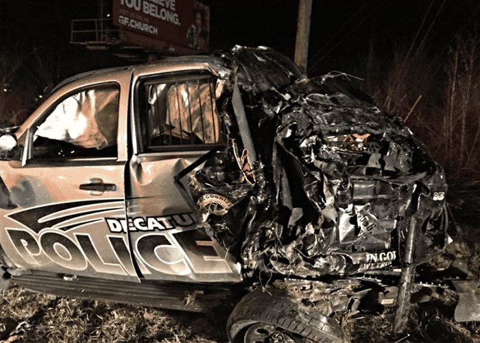 Texas Cop Survives After Semi Strikes His Parked Cruiser