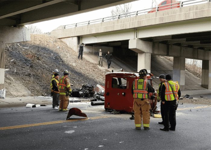 Cab Separates From Semi, Crashes Off Maryland Overpass