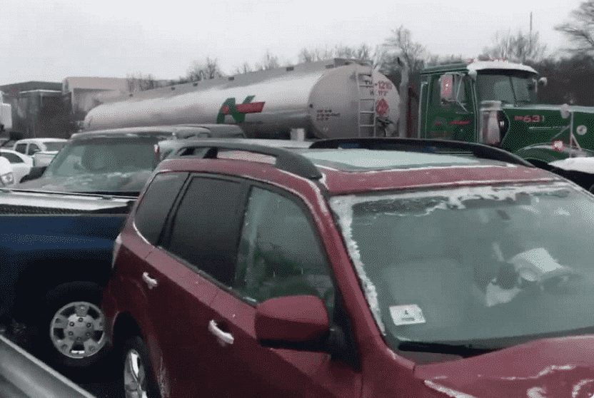 Icy Roads Lead To 55 Vehicle Pileup In Massachusetts