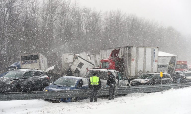 Fourteen Miles Of NYS Thruway Shut Down For Serious Pileup