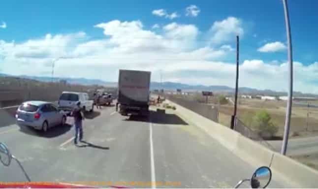 VIDEO: Truckers Clear Hay Off Highway To Keep Traffic Moving