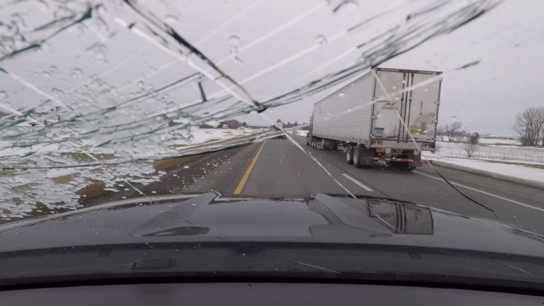 VIDEO: Ice Missile Smashes Car Windshield
