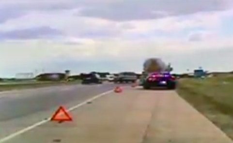 VIDEO: Oklahoma Trooper Asks Drivers To Move Over After This Close Call