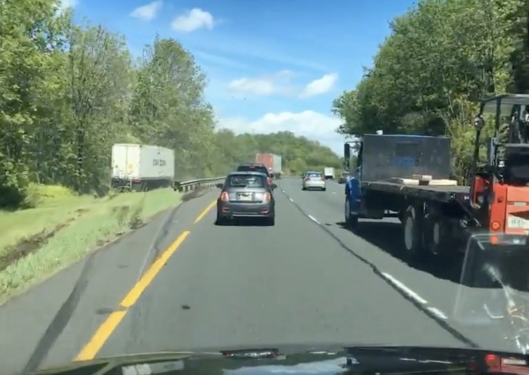 VIDEO: Semi Truck Decides That It’s Time To Commune With Nature