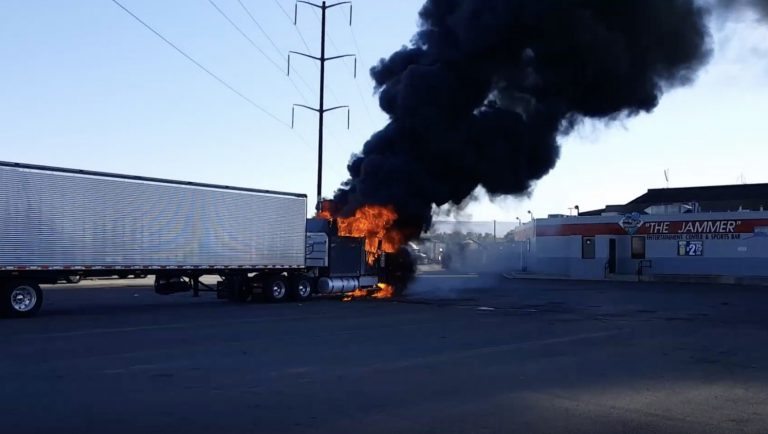 VIDEO: Semi Goes Up In Flames At Washington Truck Stop