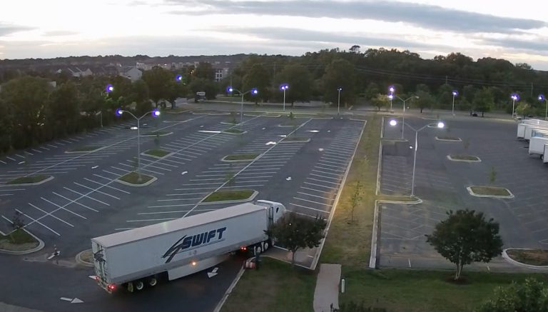 VIDEO: Semi Truck Vs. Parking Lot