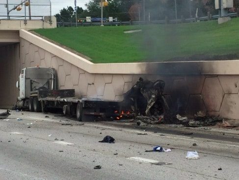 Police Chase Ends In Fiery Semi Crash, Standoff, In Arlington