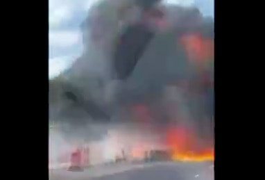 VIDEO: Semi's Fuel Tank Explodes On I-75 In Florida