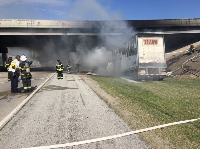 Driver Killed After Semi Strikes Arkansas Overpass, Explodes