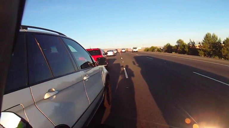 VIDEO: Van Shoves Lane Splitter Into Path Of Semi