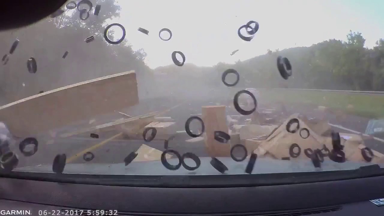 VIDEO: Box Truck Spills Big Load Of Boxes