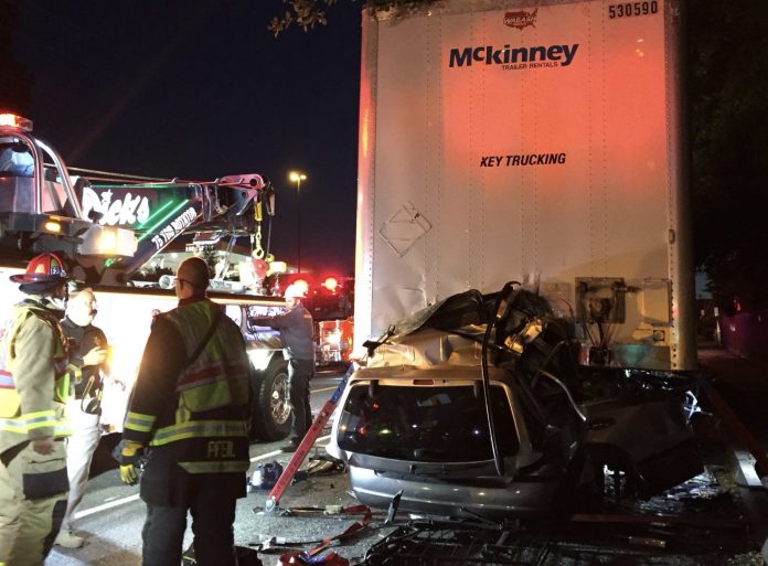 Three Killed After SUV Crashes Into Parked Tractor Trailer