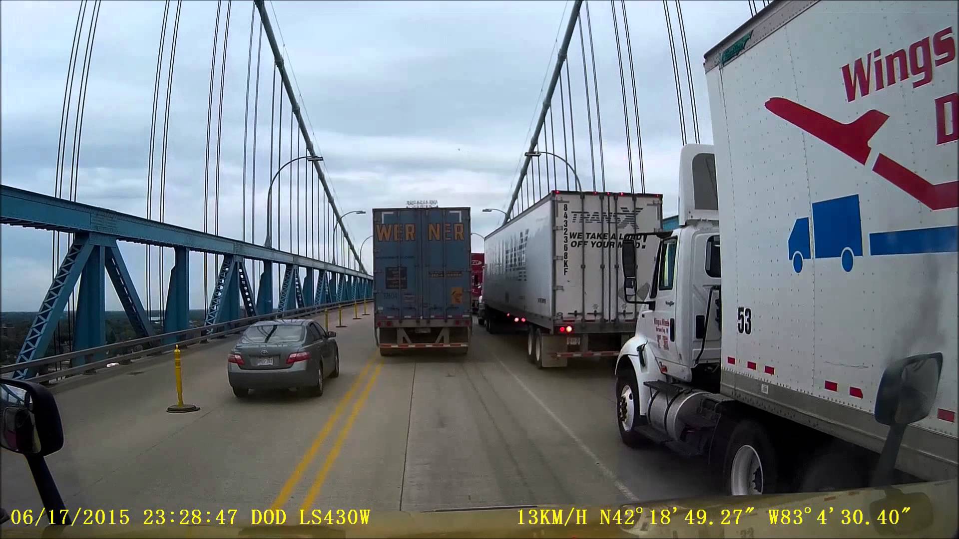 VIDEO: Sideswiped Twice On The Ambassador Bridge