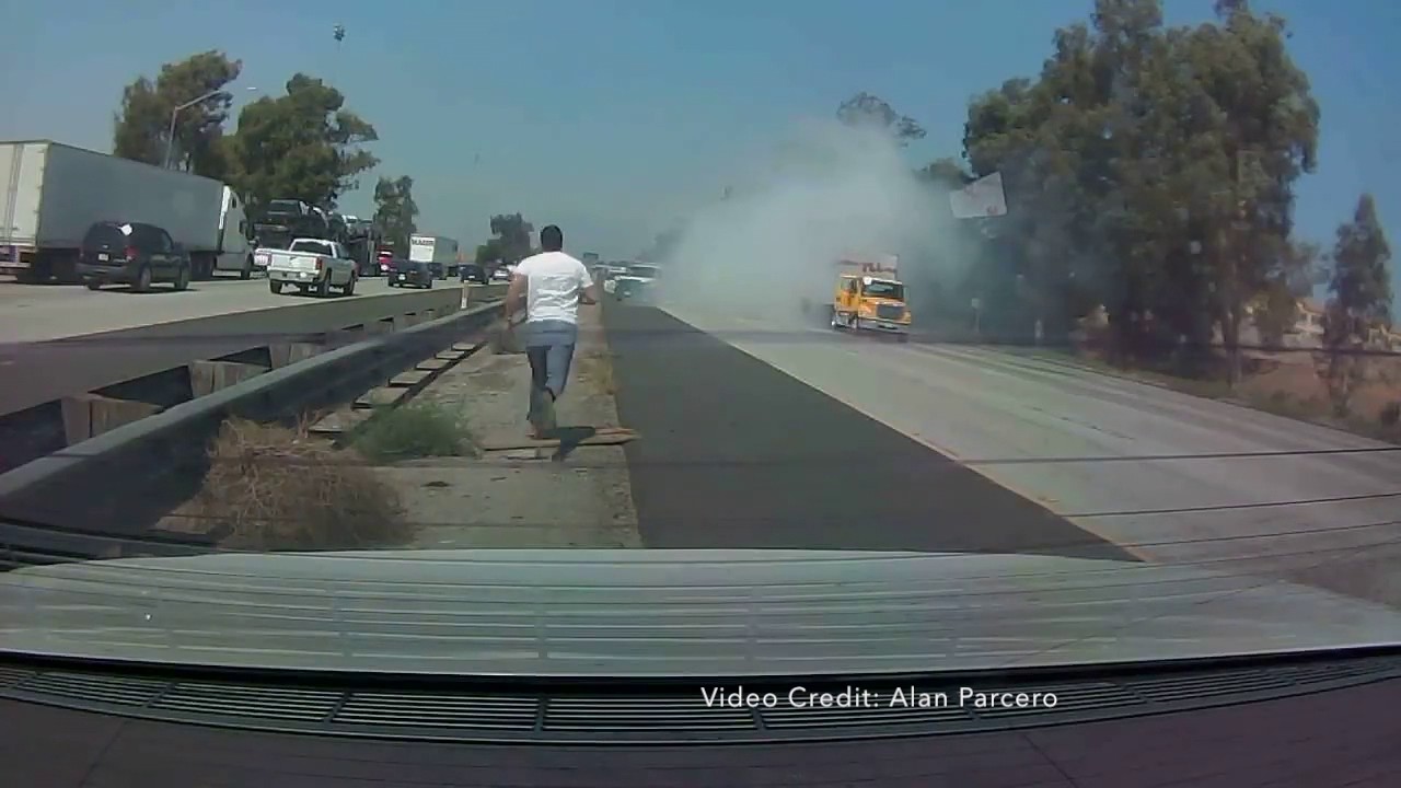 VIDEO: Erratic Hit And Run Driver Leaves Car Pinned Under Semi