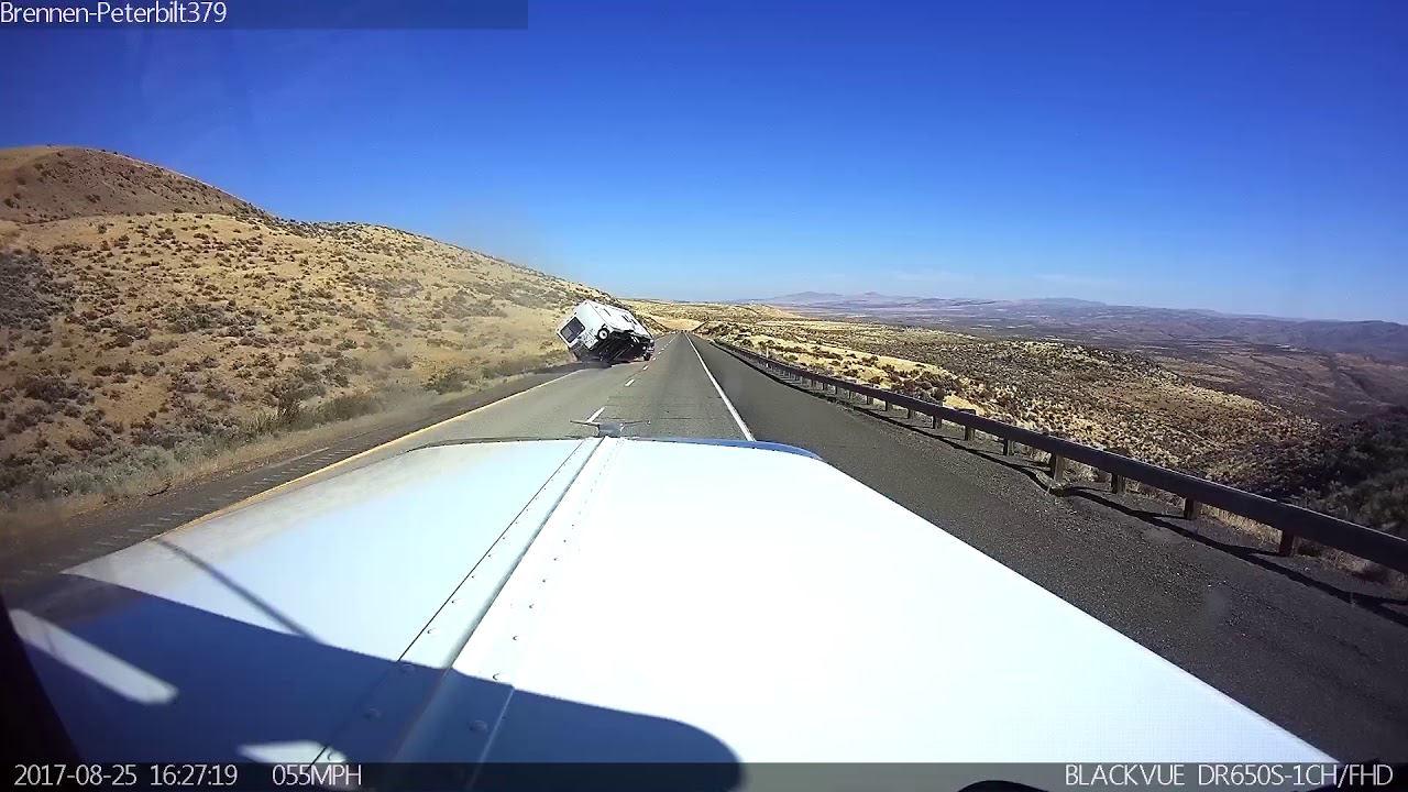 VIDEO: Speeding camper flips in front of me