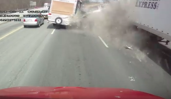 VIDEO: Truck slams into Chevy Blazer