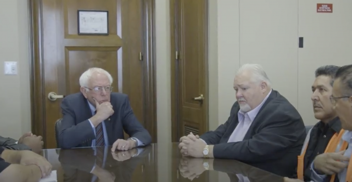VIDEO: Bernie Sanders meets with truck drivers 