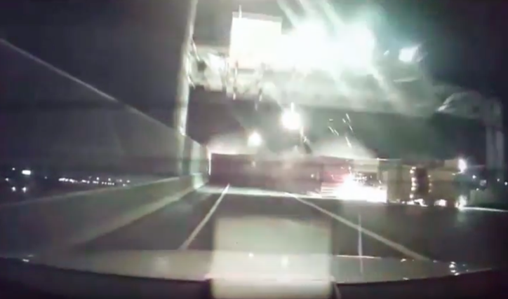 VIDEO: Dramatic Marquam Bridge hay truck rollover crash believed to be caught on camera