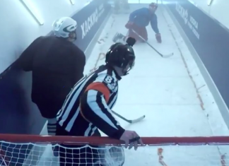 VIDEO: Some Russians play hockey inside a moving 18 wheeler because of course they do.