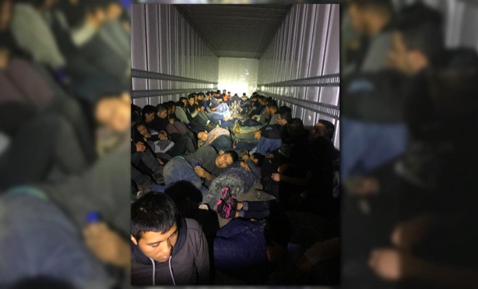 Trucker arrested after Border Patrol finds 76 immigrants packed in trailer