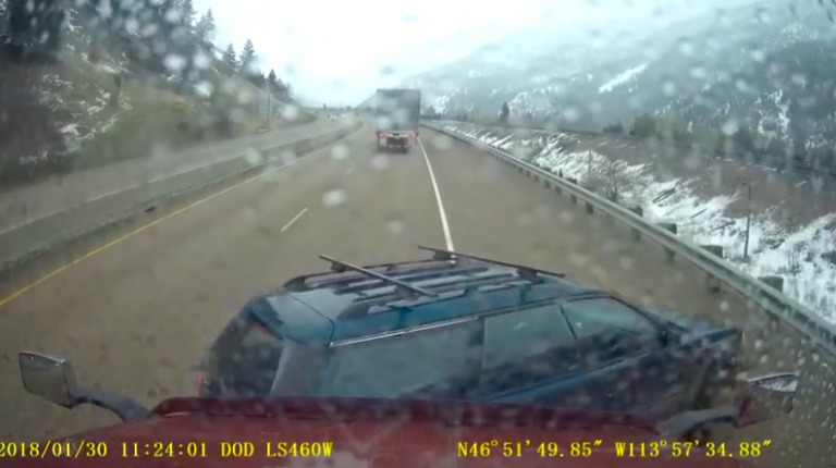 VIDEO: Subaru picks a fight with a trucker -- and loses