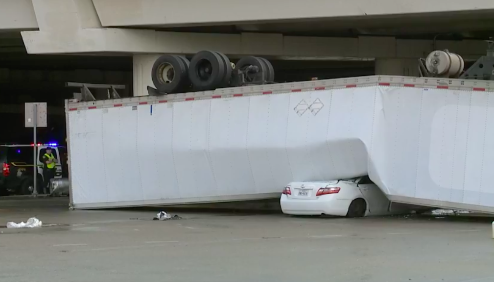 truck off overpass